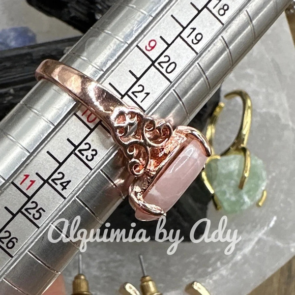 Flower agate rose gold Victorian gem ring - Picture 9 of 9